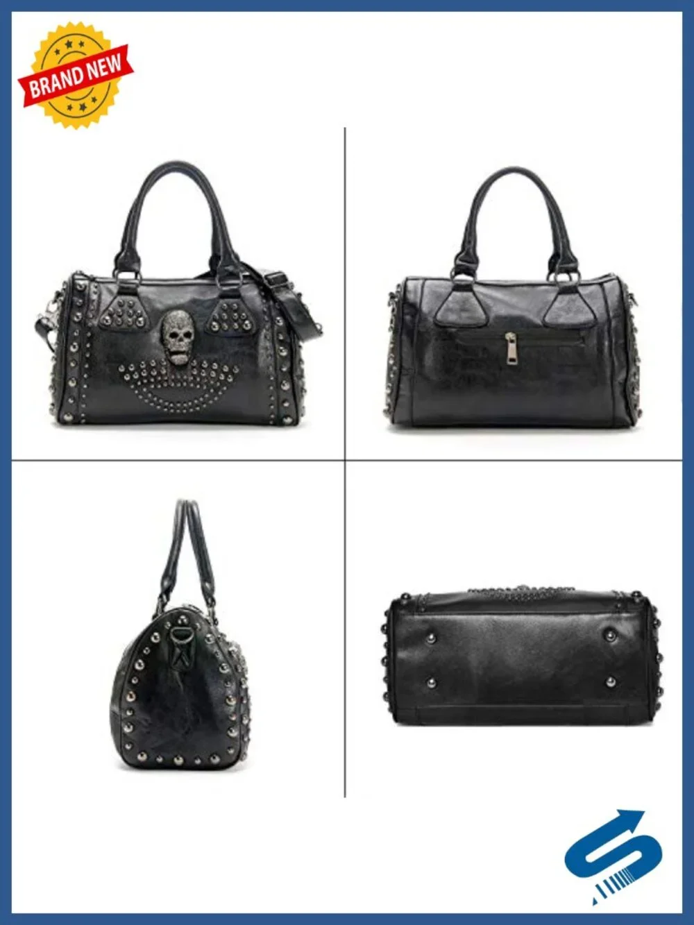 Canvas Punk Tote Handbag Shoulder Strap Crossbody